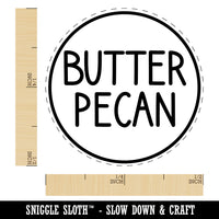 Butter Pecan Flavor Scent Rounded Text Self-Inking Rubber Stamp for Stamping Crafting Planners