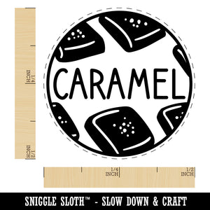 Caramel Text with Image Flavor Scent Self-Inking Rubber Stamp for Stamping Crafting Planners