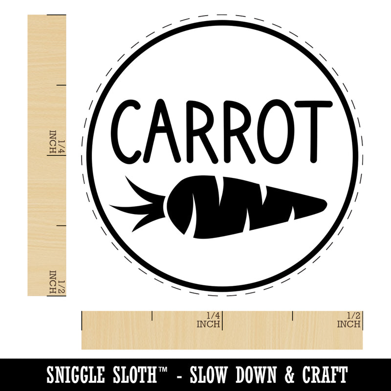 Carrot Text with Image Flavor Scent Self-Inking Rubber Stamp for Stamping Crafting Planners