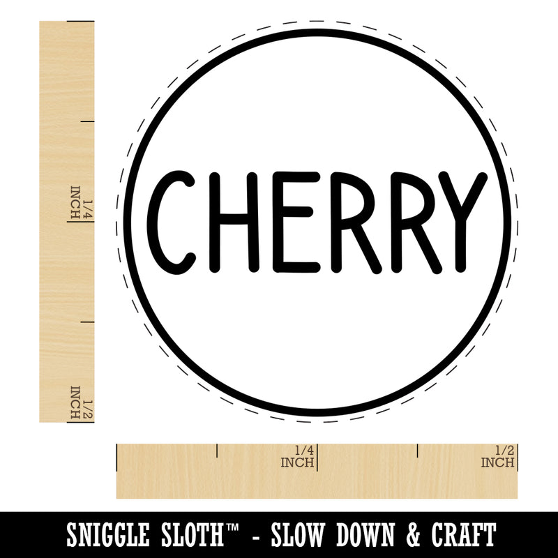 Cherry Flavor Scent Rounded Text Self-Inking Rubber Stamp for Stamping Crafting Planners