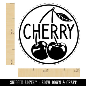 Cherry Image with Text Flavor Scent Self-Inking Rubber Stamp for Stamping Crafting Planners