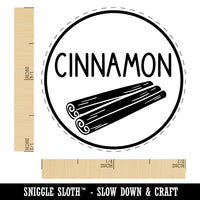 Cinnamon Text with Image Flavor Scent Self-Inking Rubber Stamp for Stamping Crafting Planners