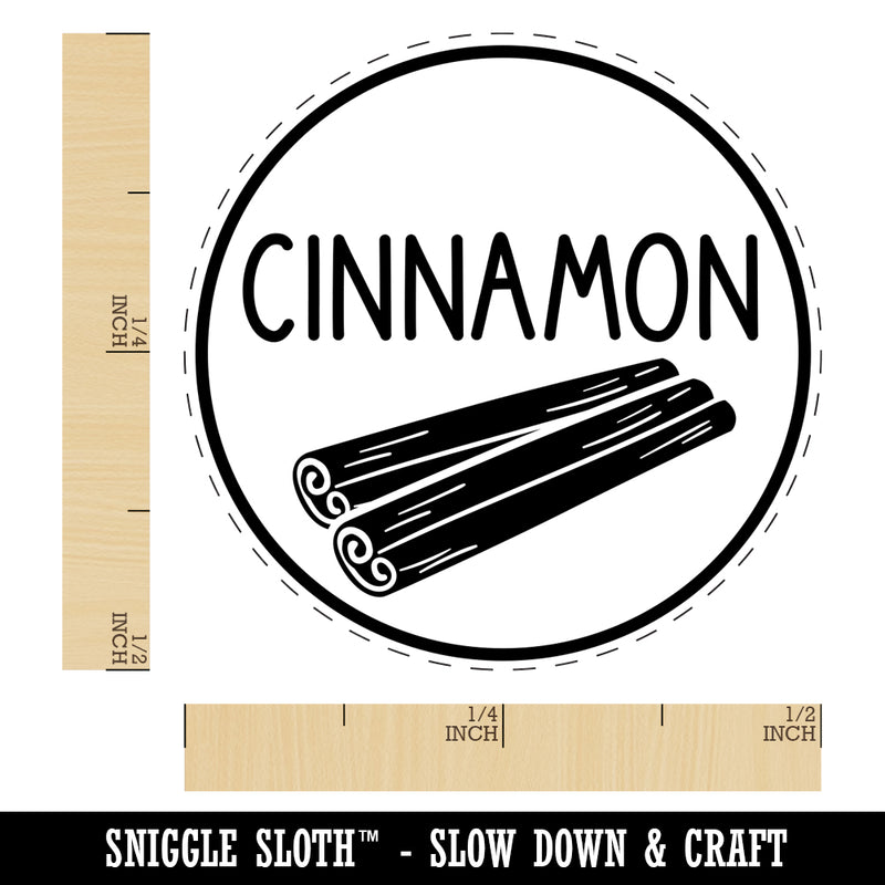 Cinnamon Text with Image Flavor Scent Self-Inking Rubber Stamp for Stamping Crafting Planners