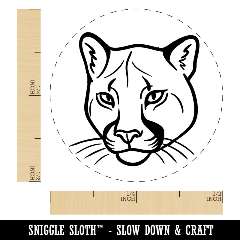 Cougar Head Mountain Lion Puma Self-Inking Rubber Stamp for Stamping Crafting Planners