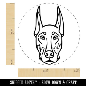 Doberman Pinscher Dog Head Self-Inking Rubber Stamp for Stamping Crafting Planners