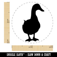Duck From the Front Silhouette Self-Inking Rubber Stamp for Stamping Crafting Planners