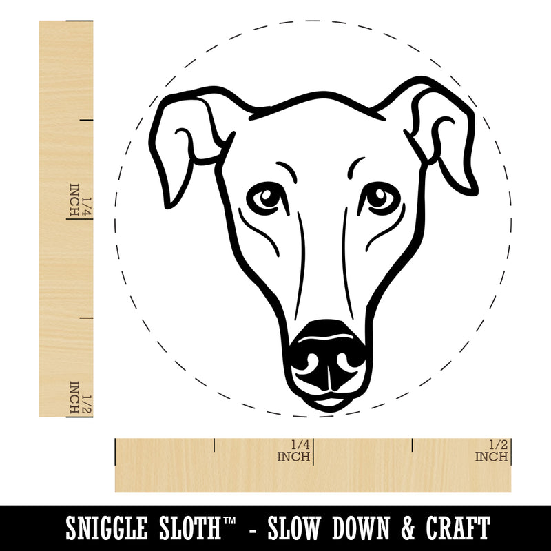 Greyhound Dog Head Self-Inking Rubber Stamp for Stamping Crafting Planners