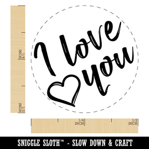 I Love You in English Heart Self-Inking Rubber Stamp for Stamping Crafting Planners