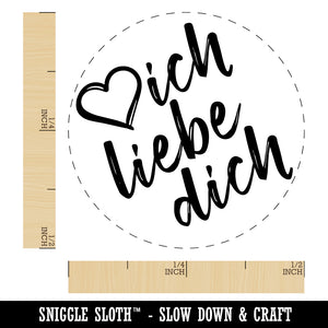 I Love You in German Ich Liebe Dich Heart Self-Inking Rubber Stamp for Stamping Crafting Planners