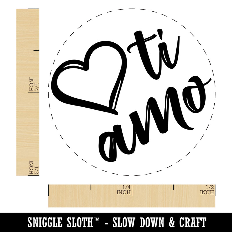 I Love You in Italian Ti Amo Heart Self-Inking Rubber Stamp for Stamping Crafting Planners
