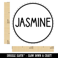 Jasmine Flavor Scent Rounded Text Self-Inking Rubber Stamp for Stamping Crafting Planners