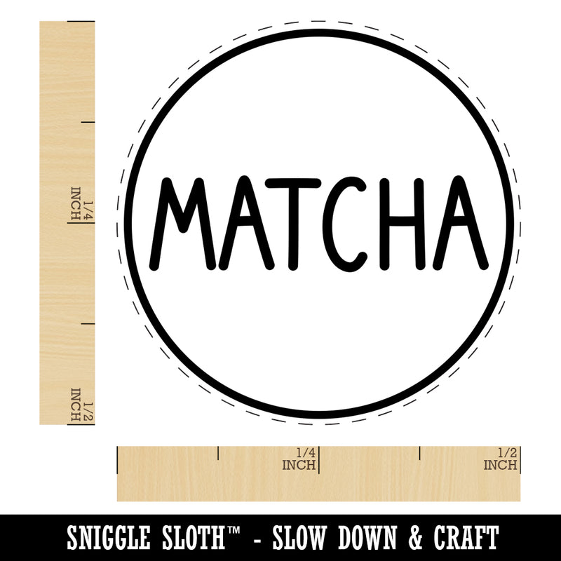 Matcha Flavor Scent Rounded Text Green Tea Self-Inking Rubber Stamp for Stamping Crafting Planners