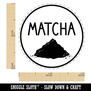 Matcha Text with Image Flavor Scent Green Tea Self-Inking Rubber Stamp for Stamping Crafting Planners