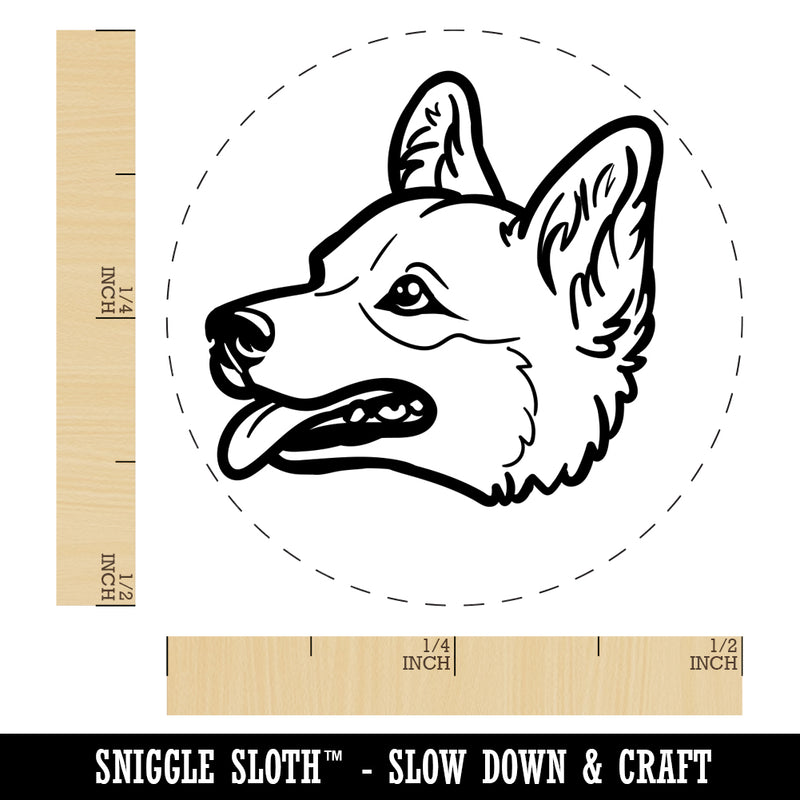 Pembroke Welsh Corgi Head Dog Self-Inking Rubber Stamp for Stamping Crafting Planners