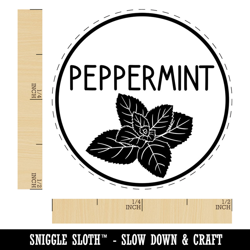 Peppermint Text with Image Flavor Scent Self-Inking Rubber Stamp for Stamping Crafting Planners