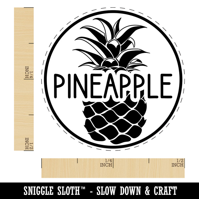 Pineapple Text with Image Flavor Scent Self-Inking Rubber Stamp for Stamping Crafting Planners