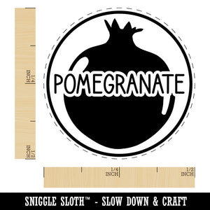 Pomegranate Text with Image Flavor Scent Self-Inking Rubber Stamp for Stamping Crafting Planners