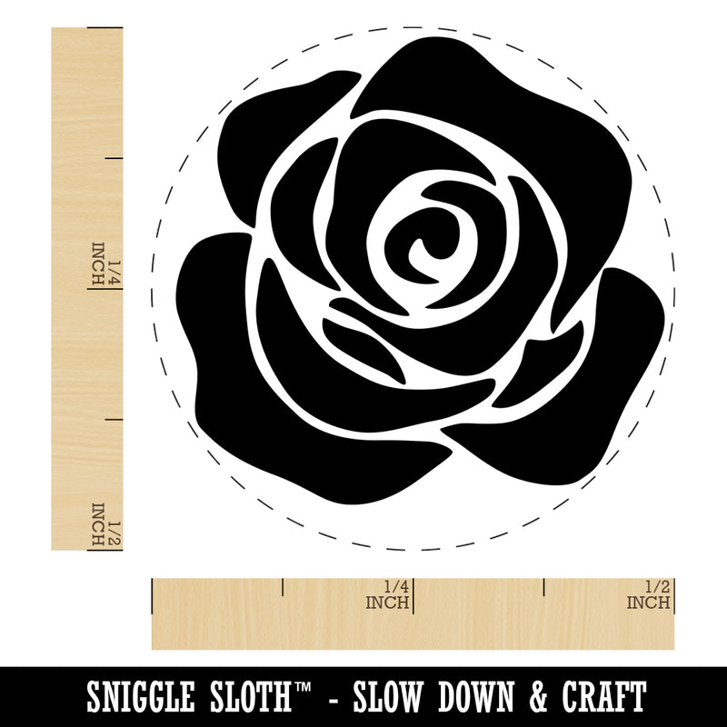 Rose Flower Solid Self-Inking Rubber Stamp for Stamping Crafting Planners