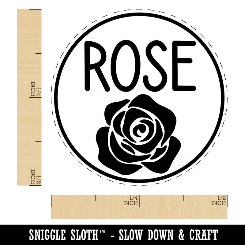 Rose Text with Image Flavor Scent Self-Inking Rubber Stamp for Stamping Crafting Planners