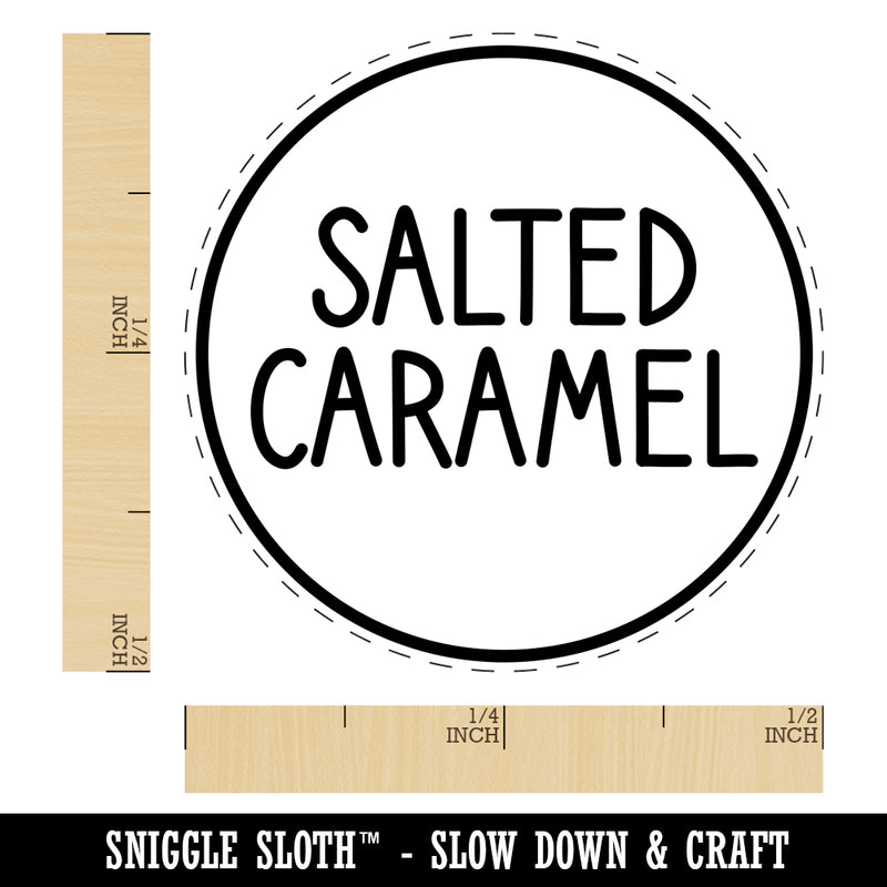 Salted Caramel Flavor Scent Rounded Text Self-Inking Rubber Stamp for Stamping Crafting Planners