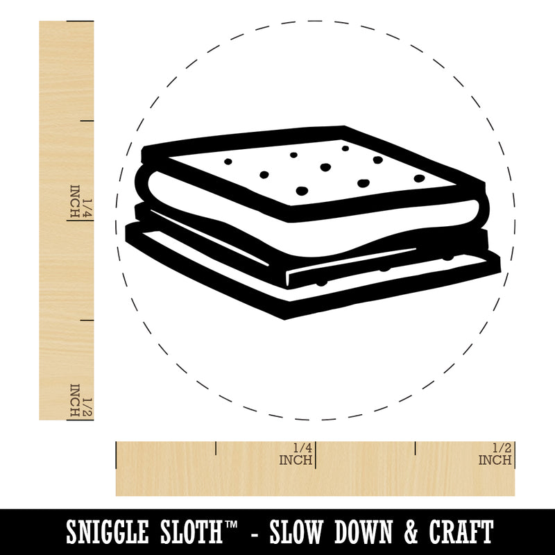 S'mores Graham Cracker Chocolate Marshmallow Campfire Snack Self-Inking Rubber Stamp for Stamping Crafting Planners