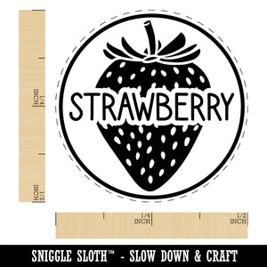 Strawberry Text with Image Flavor Scent Self-Inking Rubber Stamp for Stamping Crafting Planners