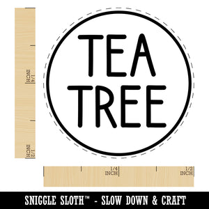 Tea Tree Flavor Scent Rounded Text Oil Self-Inking Rubber Stamp for Stamping Crafting Planners