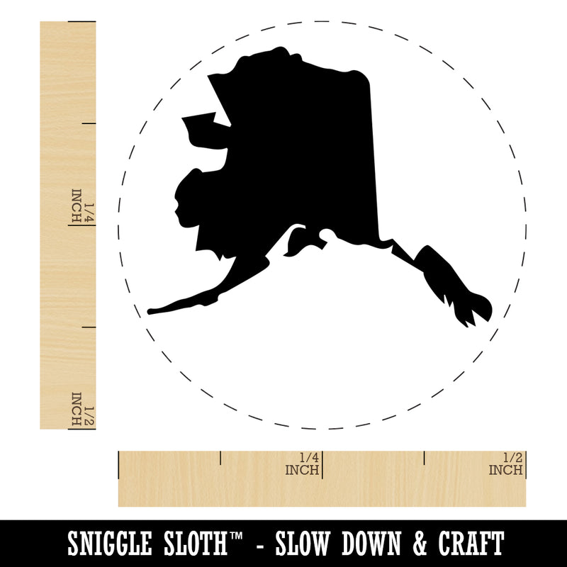 Alaska State Silhouette Self-Inking Rubber Stamp for Stamping Crafting Planners