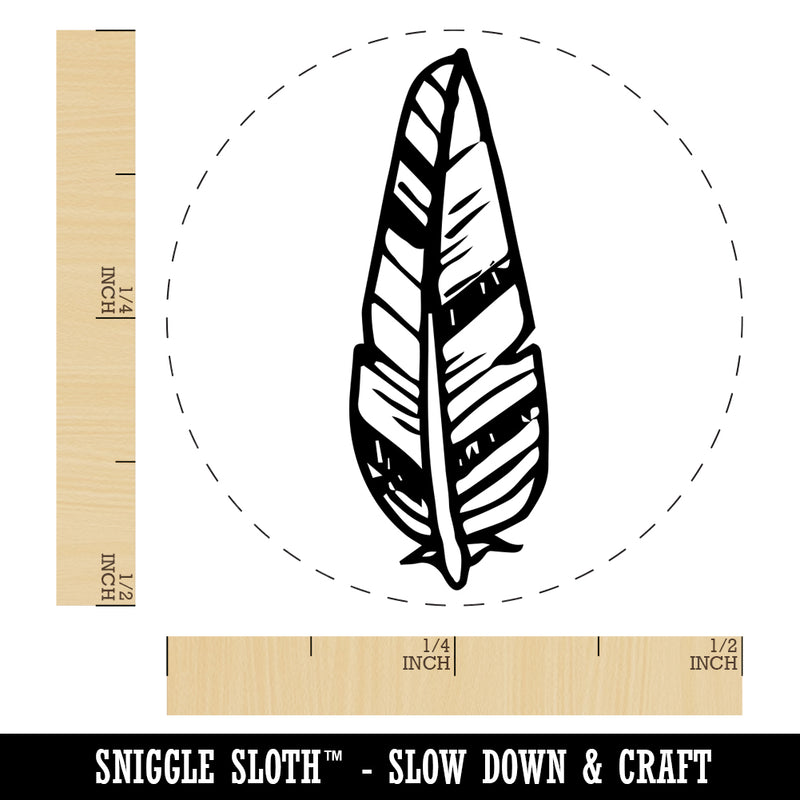 Hand Drawn Artsy Feather Self-Inking Rubber Stamp for Stamping Crafting Planners