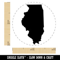 Illinois State Silhouette Self-Inking Rubber Stamp for Stamping Crafting Planners