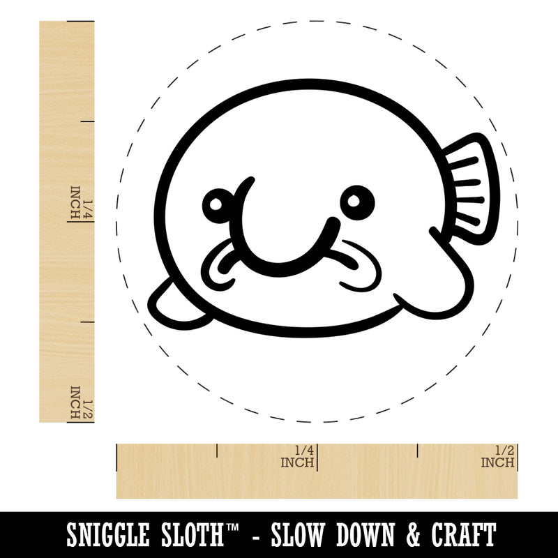 Kawaii Sad Blobfish Self-Inking Rubber Stamp for Stamping Crafting Planners