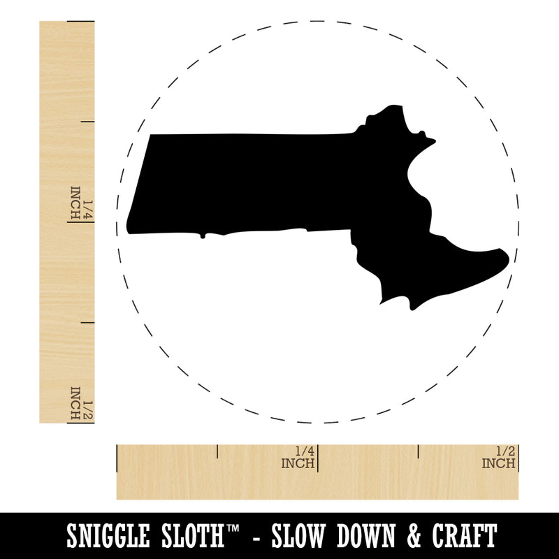 Massachusetts State Silhouette Self-Inking Rubber Stamp for Stamping Crafting Planners