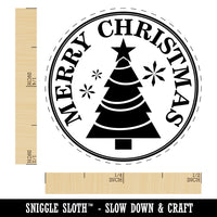 Merry Christmas Holiday Evergreen Tree Self-Inking Rubber Stamp for Stamping Crafting Planners