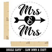 Mrs and Mrs Heart and Arrow Wedding Self-Inking Rubber Stamp for Stamping Crafting Planners