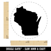 Wisconsin State Silhouette Self-Inking Rubber Stamp for Stamping Crafting Planners