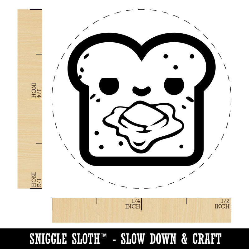 Cute and Kawaii Buttered Toast Bread Self-Inking Rubber Stamp for Stamping Crafting Planners