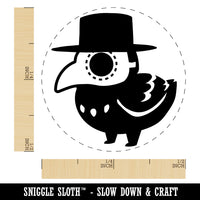 Cute Chibi Raven with Plague Doctor Mask Self-Inking Rubber Stamp for Stamping Crafting Planners