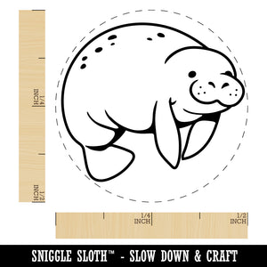 Cute Chubby Manatee Self-Inking Rubber Stamp for Stamping Crafting Planners