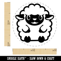 Cute Wooly Sheep Lamb Sitting Self-Inking Rubber Stamp for Stamping Crafting Planners