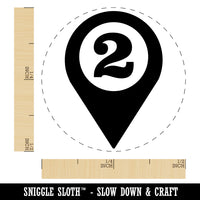 Map Location 2 Marker Self-Inking Rubber Stamp for Stamping Crafting Planners