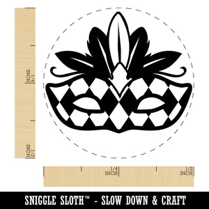 Mardi Gras Venetian Masquerade Mask Self-Inking Rubber Stamp for Stamping Crafting Planners