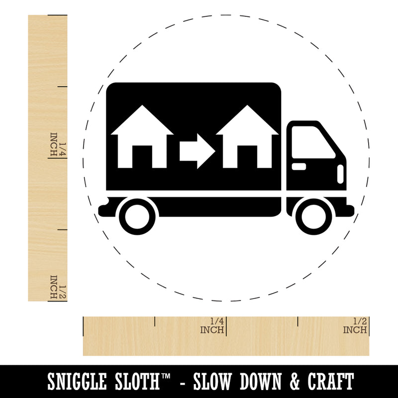 Moving Truck Vehicle Icon Self-Inking Rubber Stamp for Stamping Crafting Planners