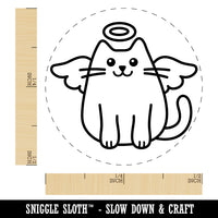 Cat Angel Self-Inking Rubber Stamp for Stamping Crafting Planners