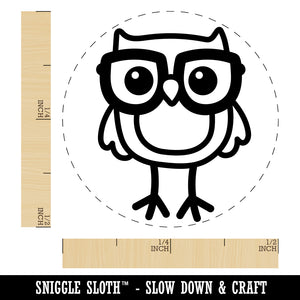 Owl Smart with Glasses Self-Inking Rubber Stamp for Stamping Crafting Planners