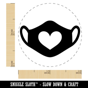 Caring Surgical Face Mask Heart Self-Inking Rubber Stamp for Stamping Crafting Planners
