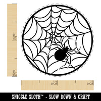 Creepy Spider in Spiderweb Self-Inking Rubber Stamp for Stamping Crafting Planners