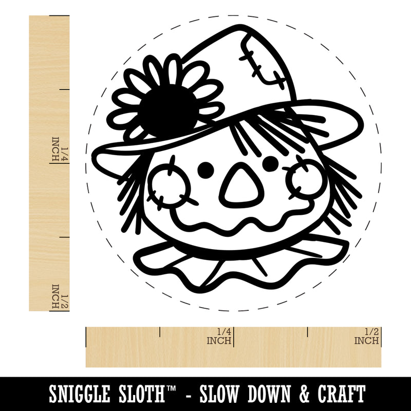 Cute Scarecrow Face Self-Inking Rubber Stamp for Stamping Crafting Planners