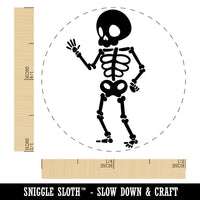 Cute Skeleton Waving Self-Inking Rubber Stamp for Stamping Crafting Planners