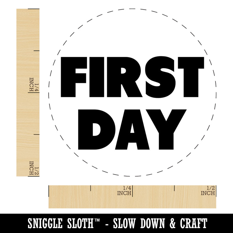 First Day Bold Text School Self-Inking Rubber Stamp for Stamping Crafting Planners