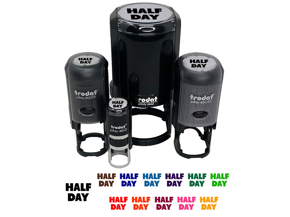Half Day Bold Text School Self-Inking Rubber Stamp for Stamping Crafting Planners